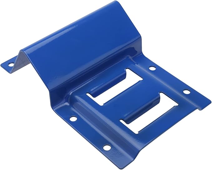 NovelBee Wheel Chock Tie Down Kit, Trailer Tie Down System for UTV, ATV & Mower (Blue Wheel Chock & Yellow Strap)