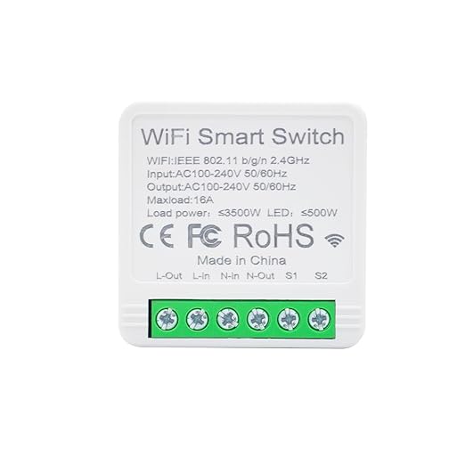 16A Mini WiFi Smart Switch Relay Module – Compatible with Alexa & Google Home, Ewelink APP Remote Control, Voice & Timer Schedule for Light, Fan, No Hub Required