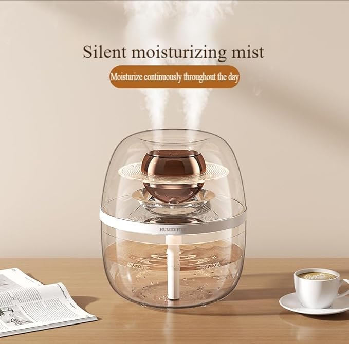 105 oz (3000ml) Essential Oil Aromatherapy Diffuser, Transparent Dual Spray Large Capacity Humidifier with Night Light for Large Rooms, Office, Home, Spa, Yoga, Bedroom, Gym (White)