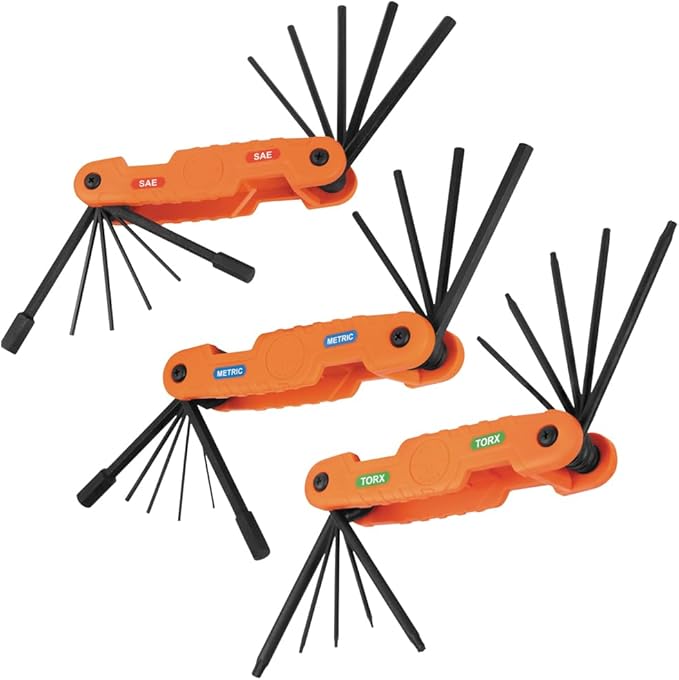 Klein Tools 70553 31-Piece Pro Folding Hex Key Set 50900R 3-Piece Conduit Lockout Wrench Set, Tighten and Loosen Locknuts