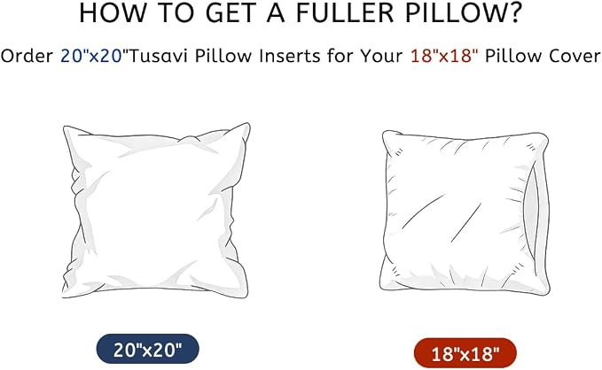 20"x20"Pillow Inserts Set of 2 with 100% Cotton Cover Decorative Square Throw 20 Pillows for Couch, Sofa and Bed - White(2, 20x20)