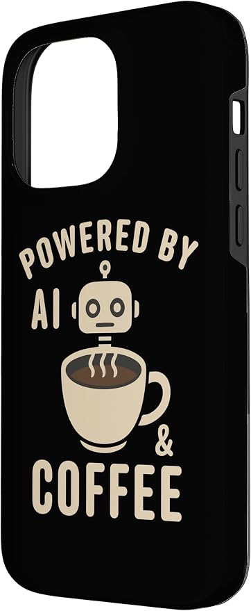 Powered by AI and Coffee Robot Case for iPhone 14 Pro Max
