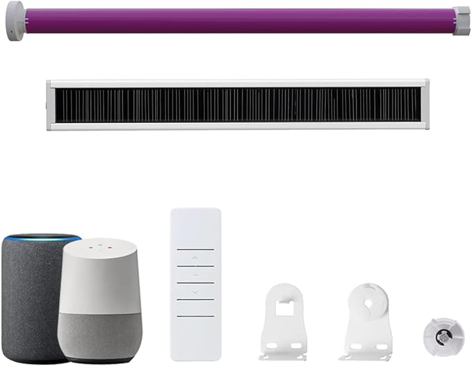 ZigBee 3.0 Smart Roller Shade Motor with Solar Panel, Built-in 2800mAh Battery, Wireless Electric Blind Motor for 1.5” (38mm) Tube, Quiet Retrofit Kit, Alexa & Google Home (1.5N.m 32rpm/min)