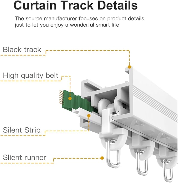 Pre-Assembled Motorized Curtain Track with Remote, 1.8N Automatic Curtain Opener System, Dry Contact Electric Curtains for Smart Home & Commercial Automation (6 meters (236.2 inches))