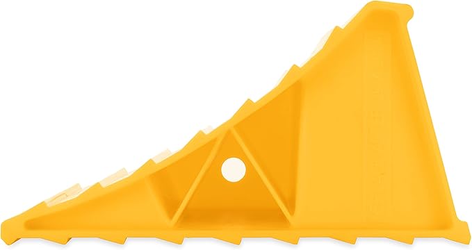 Camco 44432 Wheel Chock Without Rope, Helps Keep Your Trailer or RV in Place (Pack of 1), Yellow