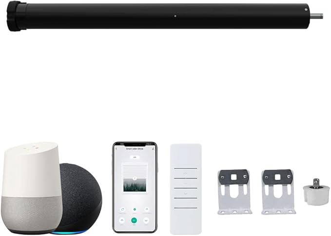 Tuya ZigBee 3.0 Smart Roller Shade Motor, Wired Electric Blind Retrofit Kit, Compatible with Alexa/Google Home (Hub Required), High Torque, RF Remote Included (6.0 N.m for Φ50mm (2") Round Tube)