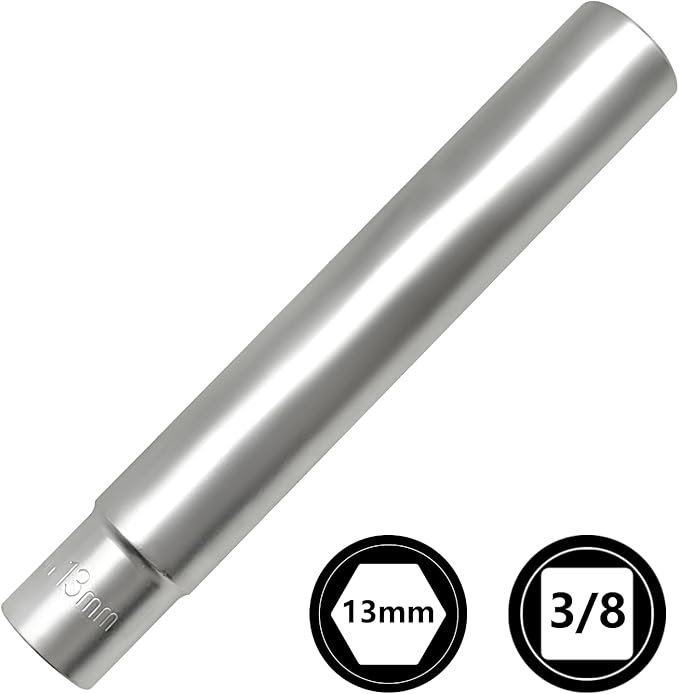 ZKTOOL 13MM Deep Metrichex Socket Set, 3/8-Inch Drive Deep Metric Socket Set - Extra Long Deep 120MM