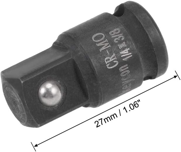 uxcell 3pcs 1/4" Drive (Female) x 3/8" (Male) Impact Socket Adapter for Use with Air Impact Wrenches, Breaker Bars, Ratchets, CR-MO Steel