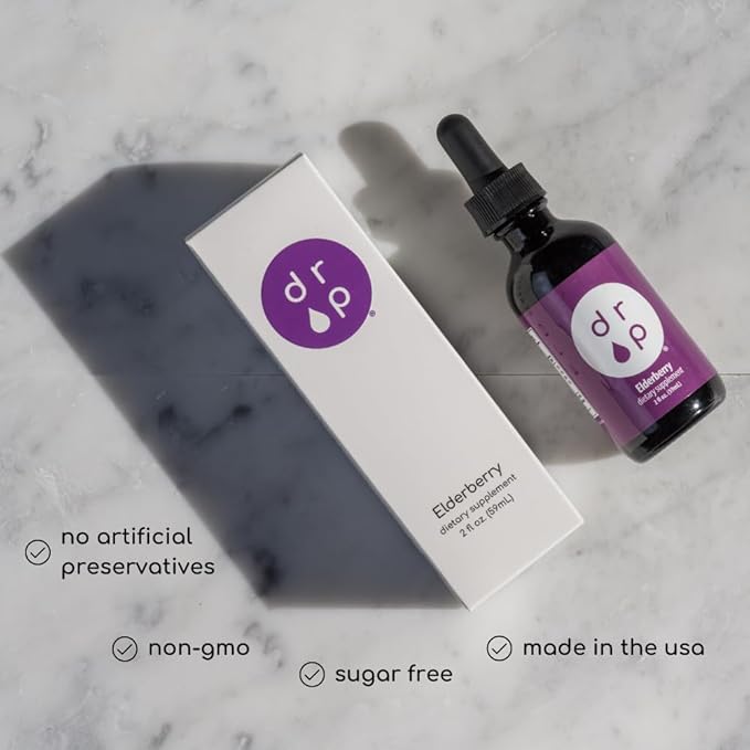 Drop Supplements Organic Trace Mineral Drops, Elderberry Drops and Vitamin B12 Drops Bundle