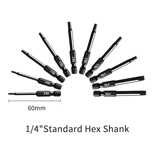 Narwhal Robertson Square Drill Bit Set (24 Pack - 2.3" Long Magnetic Heads) Square Screwdriver Bit Sizes #0, #1, #2, #3, and #4
