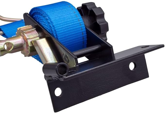 Mytee Products 4 Pack 1-1/2"x7' Blue Ladder Rack Ratchet Straps with J-Hook (Pair) - 500 lbs Square Tube Mount - Retractable Ratchet Tie Down Strap for Roof Rack