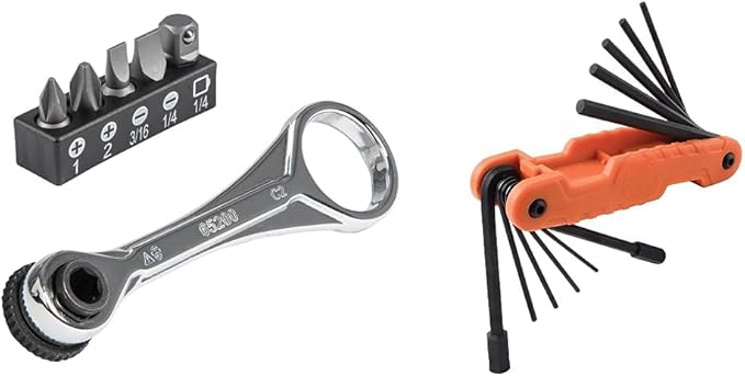 Klein Tools Mini Ratchet Set (5-Piece) and Hex Wrench Key Set (11 SAE Sizes)