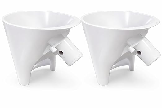 Stand Mixer Bowl Pouring Funnel Set, 2 Pack Wide-Mouth No-Spill Funnels for Dry & Liquid Ingredients, Fits 4.5–8 Qt Tilt-Head & Bowl-Lift Mixers, Food-Grade Baking Accessory