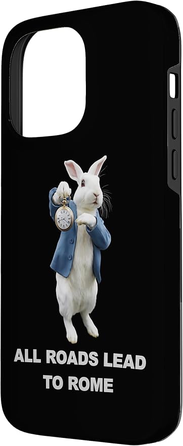 Funny AI Rabbit Meme Tshirt - All Roads Lead to Rome Humor Case for iPhone 14 Pro Max