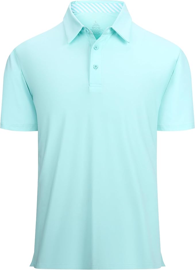 Alex Vando Mens Golf Shirt Moisture Wicking Quick-Dry Short Sleeve Casual Polo Shirts for Men
