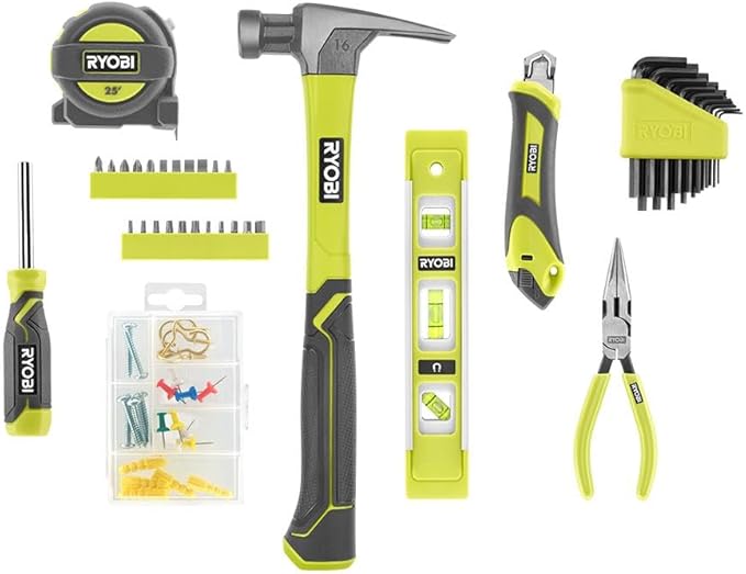 RYOBI 75 Pc. Homeowners Hand Tool Kit with Bag