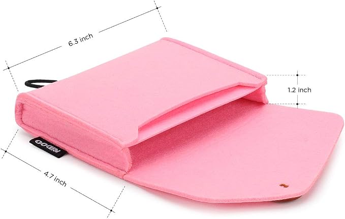 NIDOO Portable Felt Storage Bag, Electronics Accessories Protective Case Pouch for MacBook Power Adapter, Mouse, Cellphone, Cables, SSD, HDD, Power Bank, Portable External Hard Drive, Pink