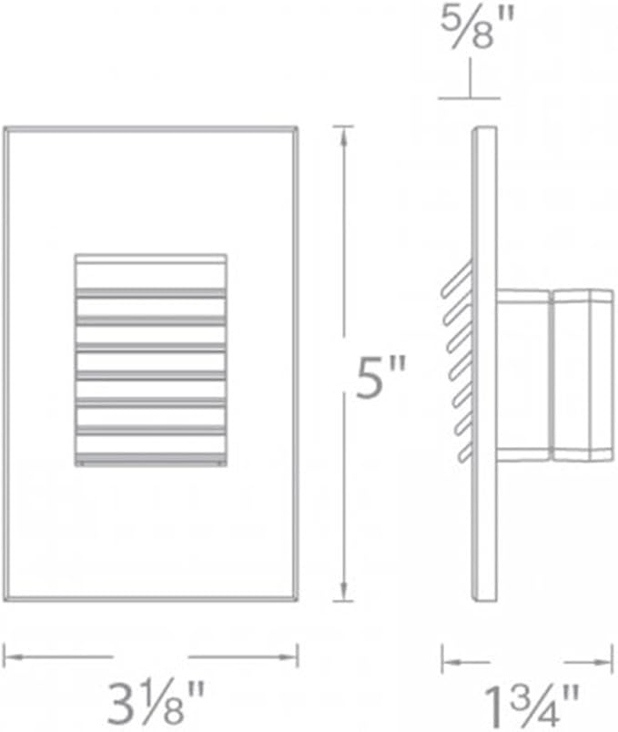 WAC Landscape Lighting, LEDme 120V LED Vertical Louvered Indoor and Outdoor Step and Wall Light 3000K Built-in LED in Bronze