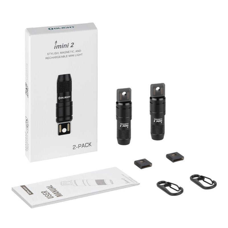 OLIGHT 2 Pack IMINI 2 EDC Rechargeable Keychain Flashlight, 50 Lumens Compact and Portable Mini LED Keyring Lights with Built-in Battery Ideal for Everyday Carry and Emergencies