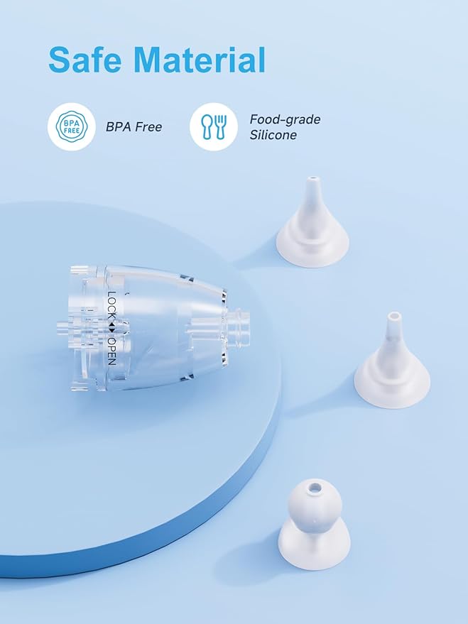 Nasal Aspirator Replacement Parts Compatible with GROWNSY/ X-Bosak / HEYVALUE Nose Sucker for Baby & Toddlers, Suction Chamber and 3pcs Silicone Tips Replacement Kit