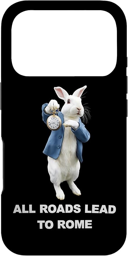 Funny AI Rabbit Meme Tshirt - All Roads Lead to Rome Humor Case for iPhone 17 Pro