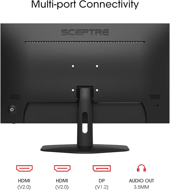 Sceptre 27-inch Prime Gaming Monitor 100Hz 1ms DisplayPort HDMI x2 100% sRGB AMD FreeSync Build-in Speakers, Eye Care Frameless Machine Black 2025 (E275W-FW100T Series) | 1ms Blur Reduction/5ms G-to-G, 100% Srgb, Amd Freesync, Dp1.2 Plus 2×hdmi2.0, 2×2...