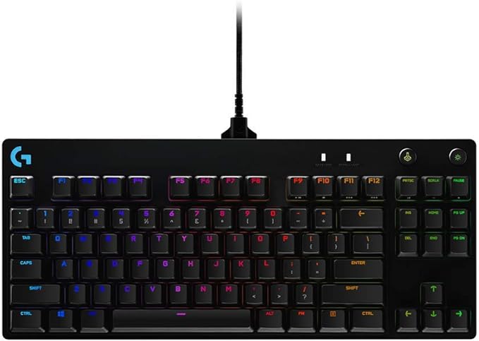 Logitech G PRO Mechanical TKL Tenkeyless Gaming Keyboard (Clicky) - Black | Ultra portable, detachable Micro USB cable, 16.8 million color Lightsync backlit keys