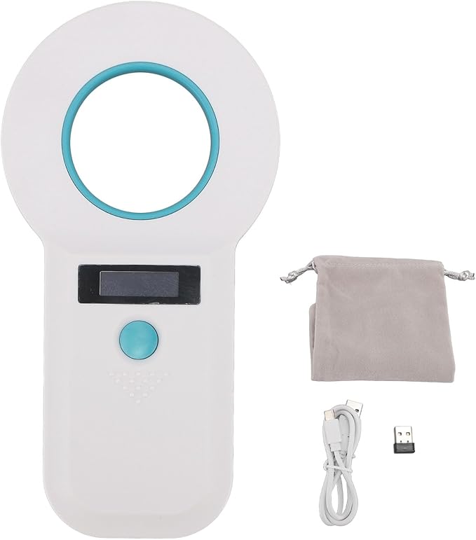 Pet Chip Scanner Animal Tag Reader USB Interface 15 Digits Microchip Recognizer for Cats Dogs 128 Data Storage Black The of Data Pet Efficient Help Reader Chip Effortlessly (White)