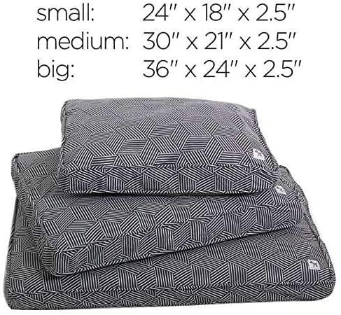 Molly Mutt Sheepy Wool Crate Mat - 100% Cotton Canvas Cover with Temperature-Regulating 100% Natural Wool-Filled Insert Dog Bed - Soft & Supportive Wool-Filled Bed - (48"x30"x2.5", Rough Gem)