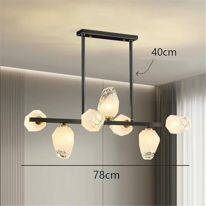 Pendant Lights Nordic Smart Home Decoration Pendant Light, Living Room Dining LED Indoor Lighting(Warm White,Blacks 7 Heads)