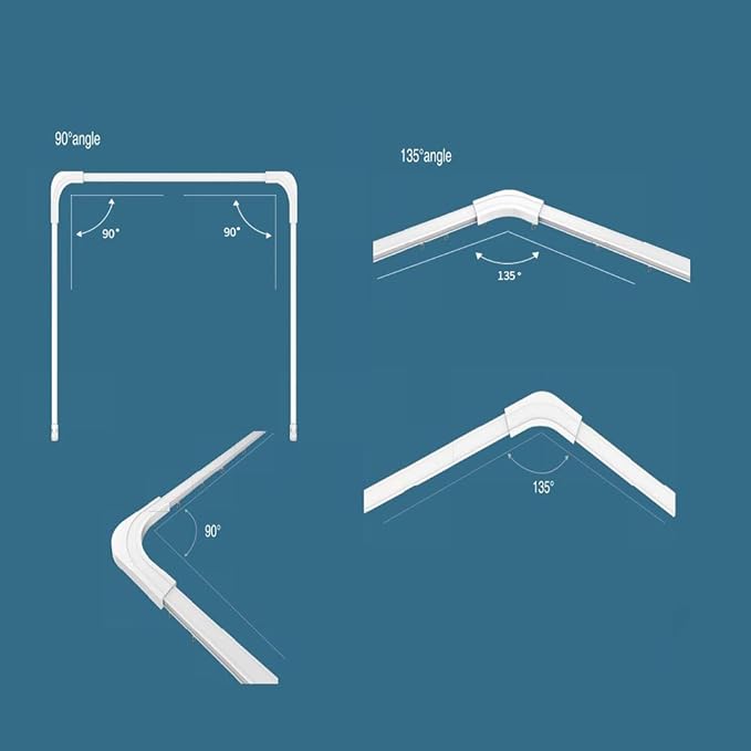 DIY WiFi Smart Automatic Curtain Motor Track System,Automatic Curtains Motor,Automatic Blinds Tracks, Length can be Custom (90 Degree Track for Corner Windows)