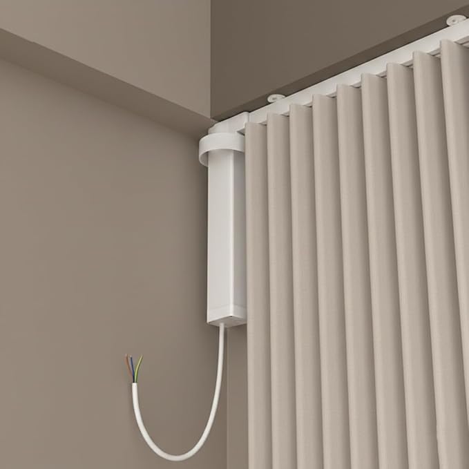 RS485 Motorized Curtain Track for Ripple Fold Curtains, 1.8N Automatic Curtain Opener System, Heavy Duty Electric Curtains with Remote for Smart Home (7.0 meters (275.6 inches))