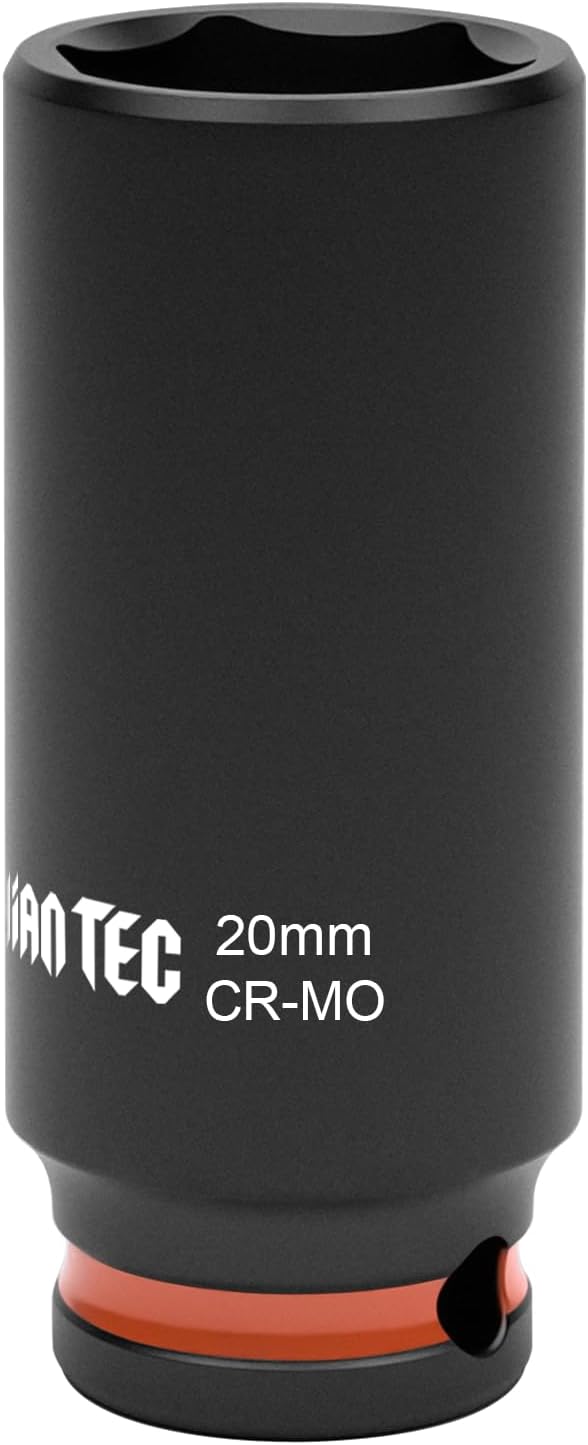 6-Point Deep Impact Socket, 3/8-Inch Drive 20mm Socket, Cr-Mo,Automotive, Truck Maintenance, Heavy Equipment Repair
