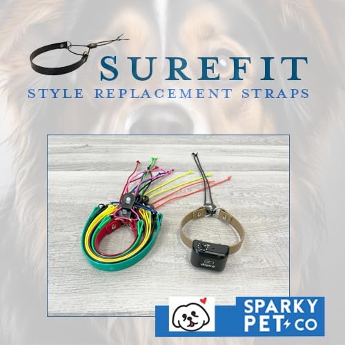Sparky Pet Co - Surefit ECollar Strap - Bungee Dog Collar - Waterproof - Adjustable - Secure Nexus Wheel Lock - for Electronic Training & Invisible Fence Systems - 3/4" (Orange Camo)