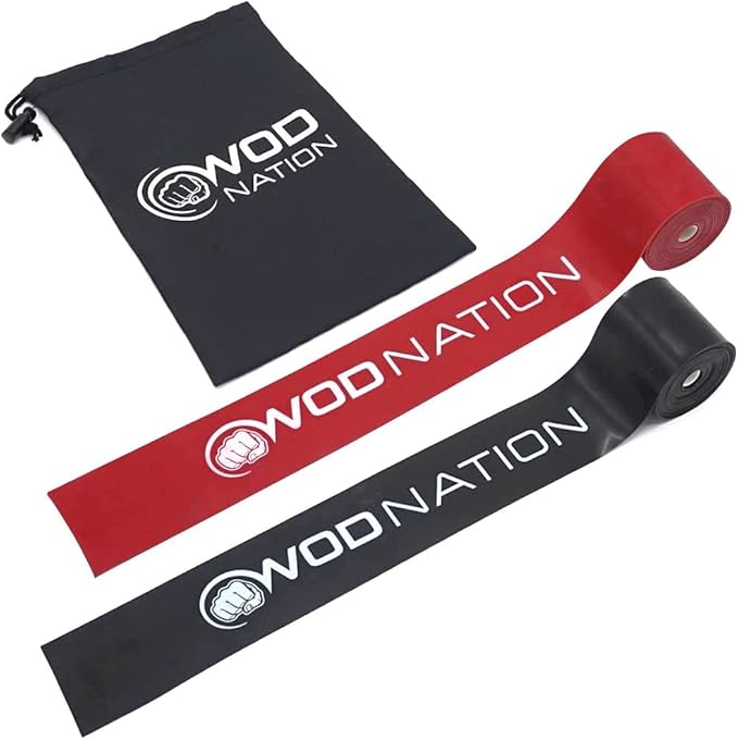 WOD Nation Muscle Floss Bands Recovery Band for Tack and Flossing Sore Muscles and Increasing Mobility : Stretch Band Includes Carrying Case