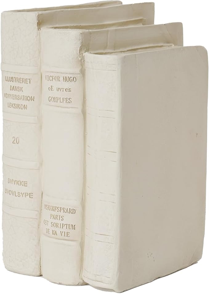 Decorative Books Living Room Décor - Resin Cream Faux Books Fake Modern Home Decoration for Bookshelf Coffee Table Décor 5.5 x 4.5 x 8 Inch Guichifun