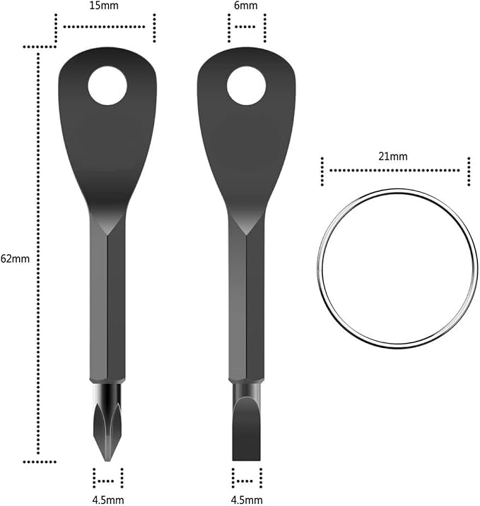ROSTIVO Mini Phillips Flathead Screwdriver Keychain Cool Gadgets for Men | Mini keychain screwdriver set with Phillips flathead, pocket EDC multitool, cool small gadgets for men daily repair use