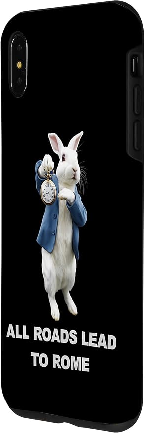 Funny AI Rabbit Meme Tshirt - All Roads Lead to Rome Humor Case for iPhone Xs Max