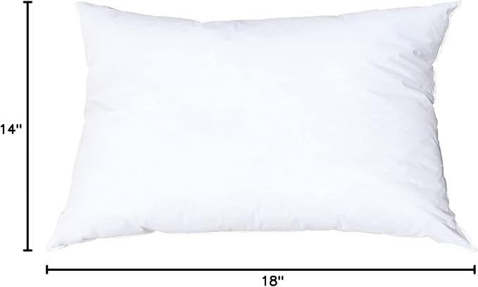 Pillowflex Synthetic Down Pillow Insert 14x18 in - Karate Chop Pillow | Small Rectangle Sham Form, Plush Polyester Cotton Blend, Cloud-Like Comfort, Clump-Resistant Fill, Smooth Elegant Finish