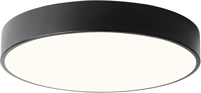 Black Flush Mount Ceiling Light 12 inch LED Dimmable Ceiling Lamp 24W 5CCT(2700K-5000K) Modern Close to Ceiling Light Fixture for Bedroom Foyer Kitchen Entryway Closet Hallway