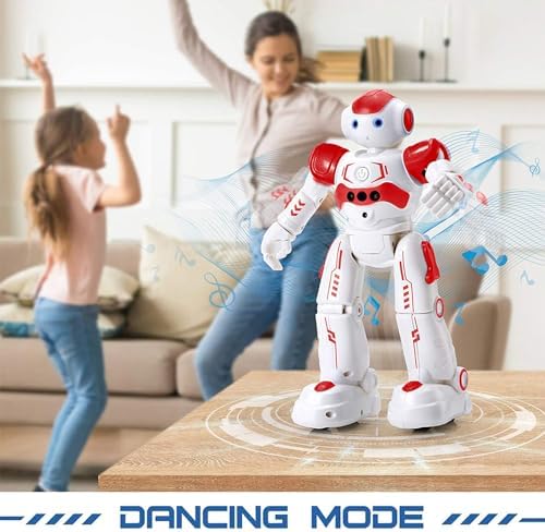 KingsDragon RC Robot Toys for Kids, Gesture & Sensing Programmable Remote Control Smart Robot for Age 3 4 5 6 7 8 Year Old Boys Girls Birthday Gift Present,Red