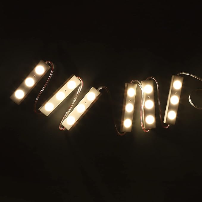 LED Makeup Mirror Light, 2 Strings USB Plug in Strip Light with Adjustable Brightness, 4000 to 5000K Color Temperature ABS Material for Vanity Mirror (6 Series)