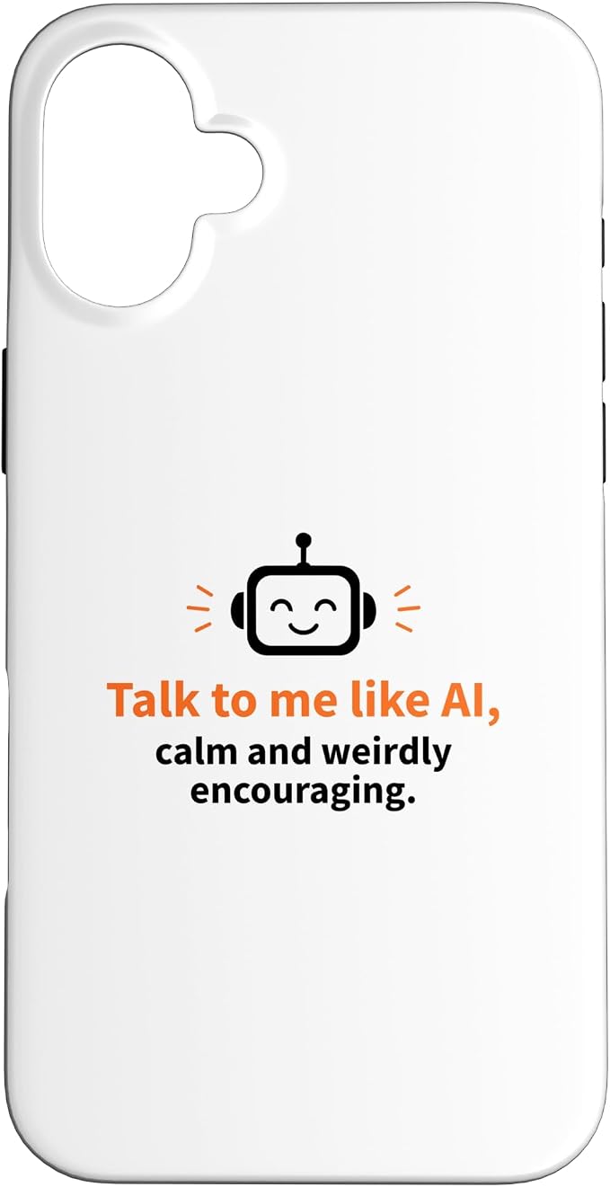 AI Robot Calm Encouraging Tech Support Case for iPhone 16 Plus