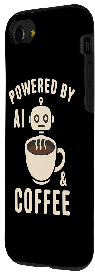 Powered by AI and Coffee Robot Case for iPhone SE (2020) / 7 / 8