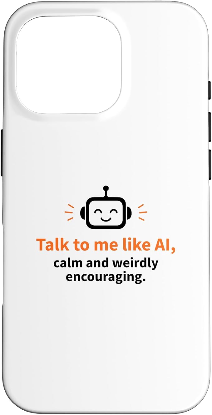 AI Robot Calm Encouraging Tech Support Case for iPhone 16 Pro