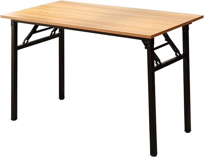 Need Office Computer Desk - 47.2L Sturdy and Heavy Duty Folding Laptop Table,Writing Table/Home Office Desk/Sewing Table,No Assembly Required (Teak Color) AC5BB12060 | Black Frame Writing Gaming Work Table/Foldable Home Office Desk/Sewing Table, No Ass...