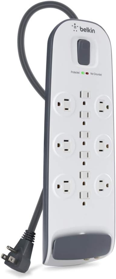 Belkin 12-Outlet Advanced Power Strip Surge Protector, 8ft Cord, Telephone And Coaxial Protection, 3996 Joules