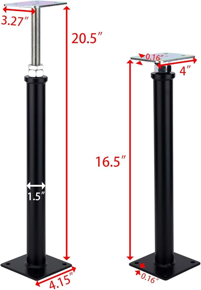 4-Pack Adjustment Floor Jack Post Floor Jack Lift Supports 16.5-20.5 Inch Adjustable House Jack,Adjust Supports,Lift Supports,Mini Screw Jack, Floor Straightener,Level Supports
