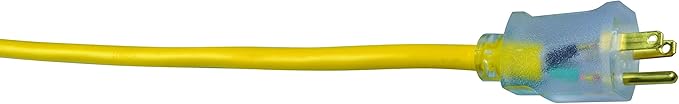 Southwire Outdoor Extension Cord, 50 Ft, 12 gauge 3 prong, Heavy Duty, SJTW Cord, Yellow, 2588SW0002