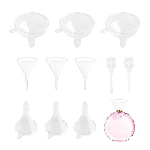 9Pcs Small Funnel with 2Pcs Droppers Set Tiny Mini Funnels for Kitchen Bottles Pet Souvenirs Essential Oils Filling Bottle Openings Convenient Powder and Water Transfer for Daily Use
